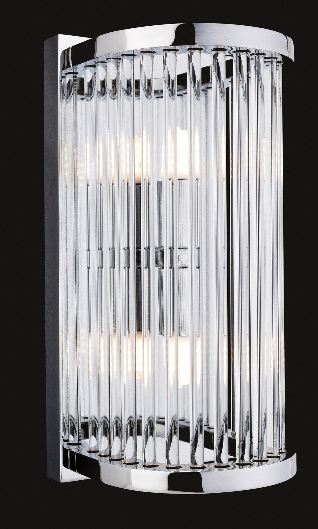 Rialto Wall Light Chrome with Clear Glass Rods - Prisma Lighting