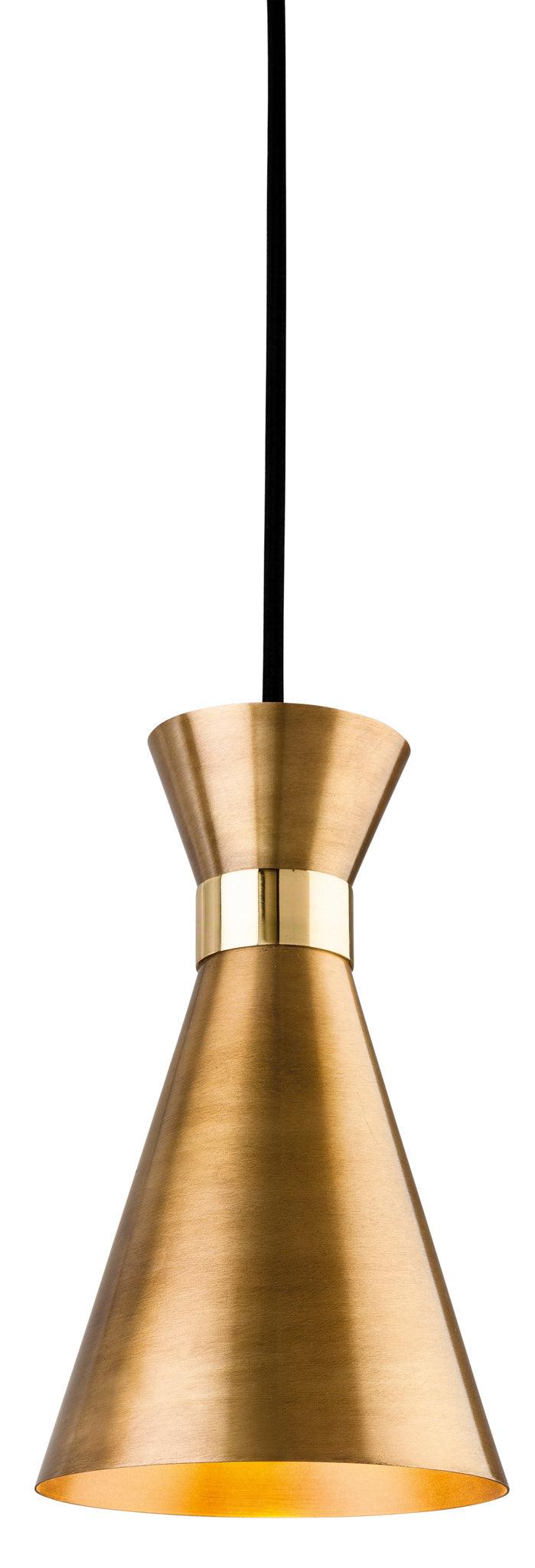 Ohio Pendant Antique Gold with Brass - Prisma Lighting
