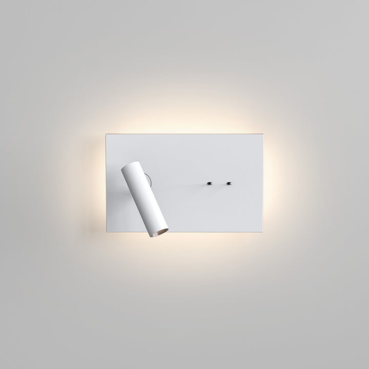 Astro Edge Reader Mini LED Wall Light in Matt Black, with adjustable spotlight and ambient light