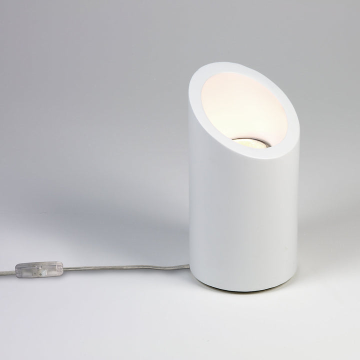 Astro Marasino white plaster floor uplight – compact cylindrical design