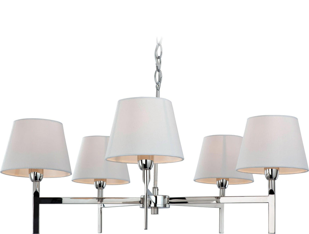 Transition 5 Light Fitting Polished St /Steel with Cream Shade - Prisma Lighting