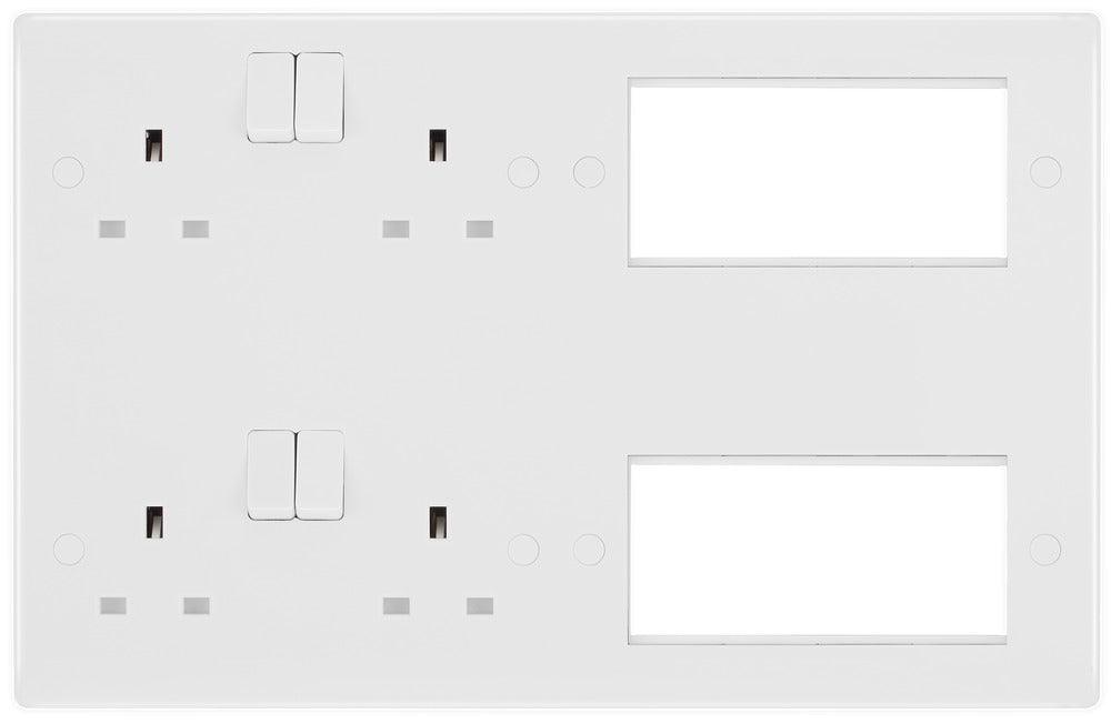 BG 800 Series 2 Gang 13A DP Plus 8 Modules - Prisma Lighting
