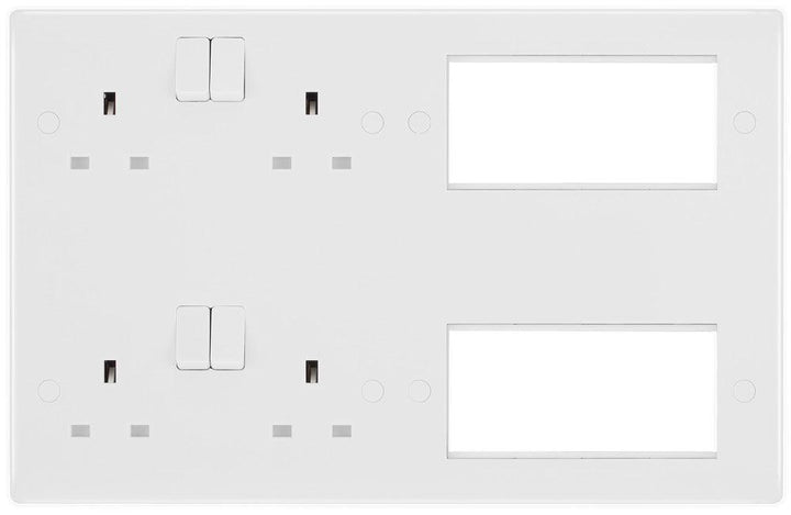 BG 800 Series 2 Gang 13A DP Plus 8 Modules - Prisma Lighting
