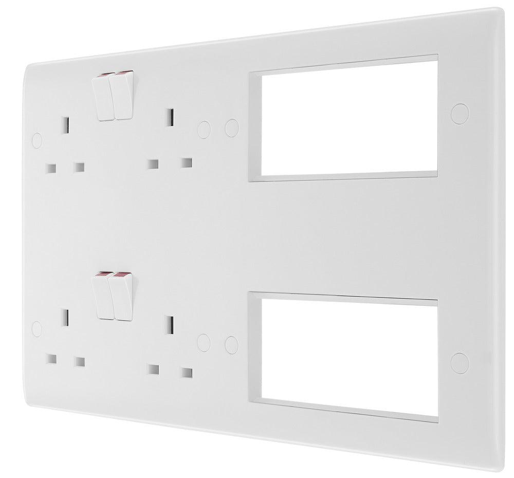 BG 800 Series 2 Gang 13A DP Plus 8 Modules - Prisma Lighting
