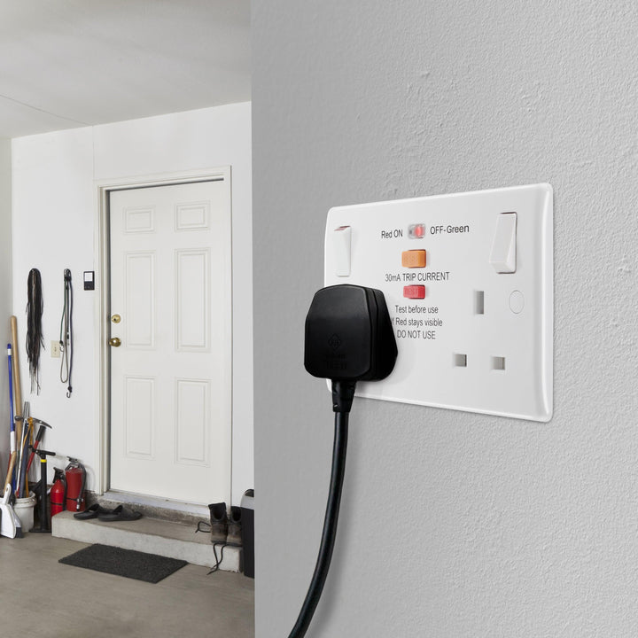 800 Series 13A 2-Gang Switched Socket with RCD Protection - Prisma Lighting