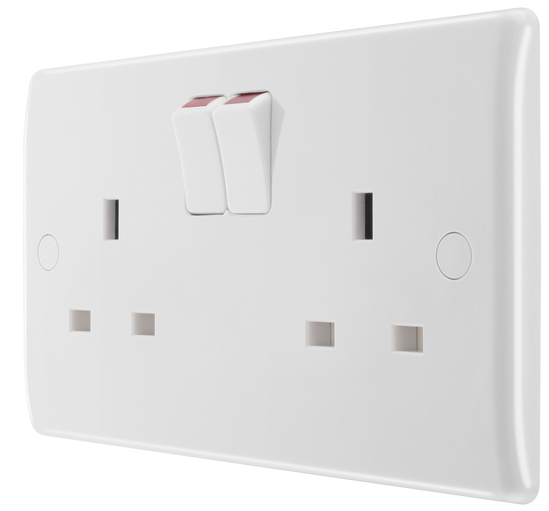 800 Series 13A Single Pole 2 Gang Socket - Prisma Lighting