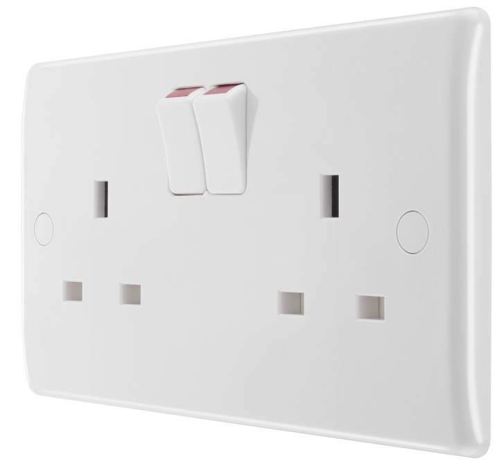 800 Series 13A Single Pole 2 Gang Socket - Prisma Lighting