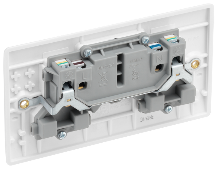 800 Series 13A Single Pole 2 Gang Socket - Prisma Lighting