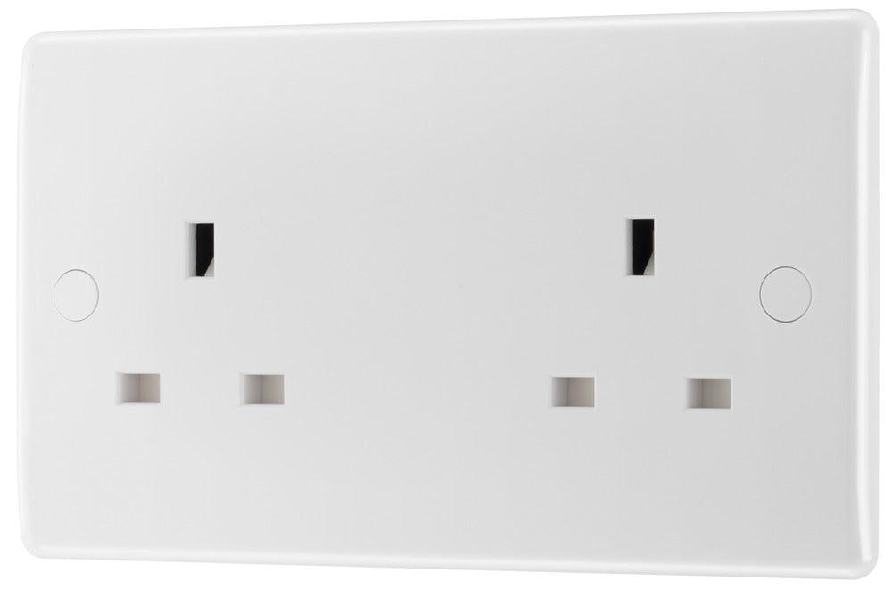 800 Series 13A 2-Gang Unswitched Socket - Prisma Lighting