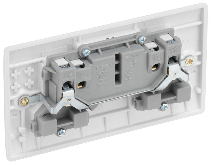 800 Series 13A 2-Gang Unswitched Socket - Prisma Lighting