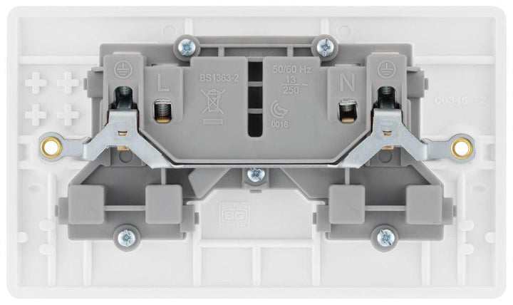 800 Series 13A 2-Gang Unswitched Socket - Prisma Lighting