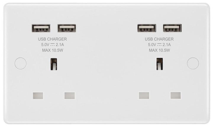 800 Series 13A 2-Gang Socket with USB Ports (4.2A) - Prisma Lighting