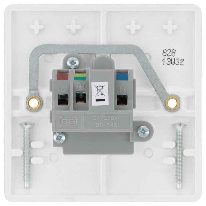 800 Series 2A 1-Gang Unswitched Socket, Round Pin - Prisma Lighting