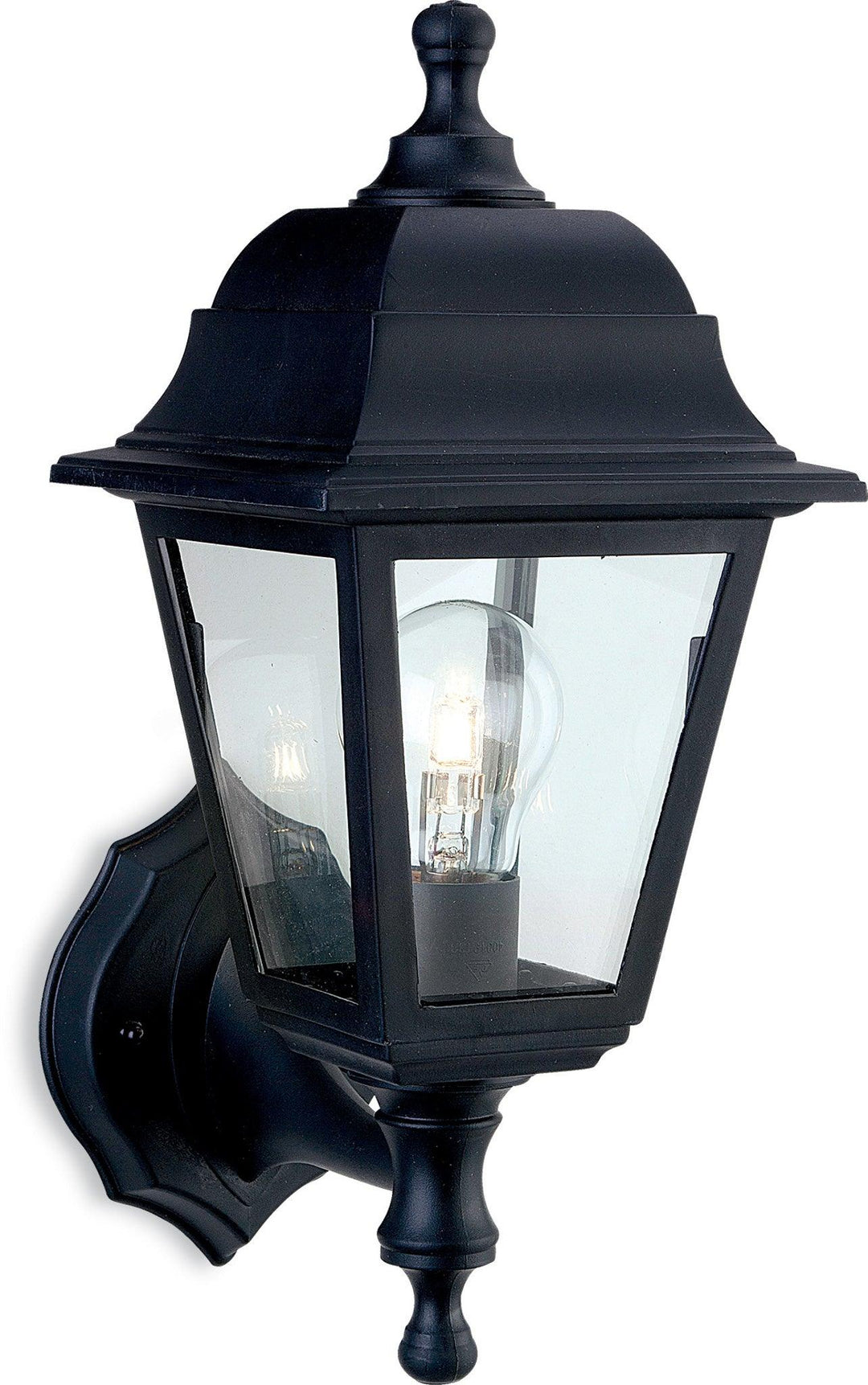 Oslo Lantern - Uplight/Downlight Black Resin - Prisma Lighting