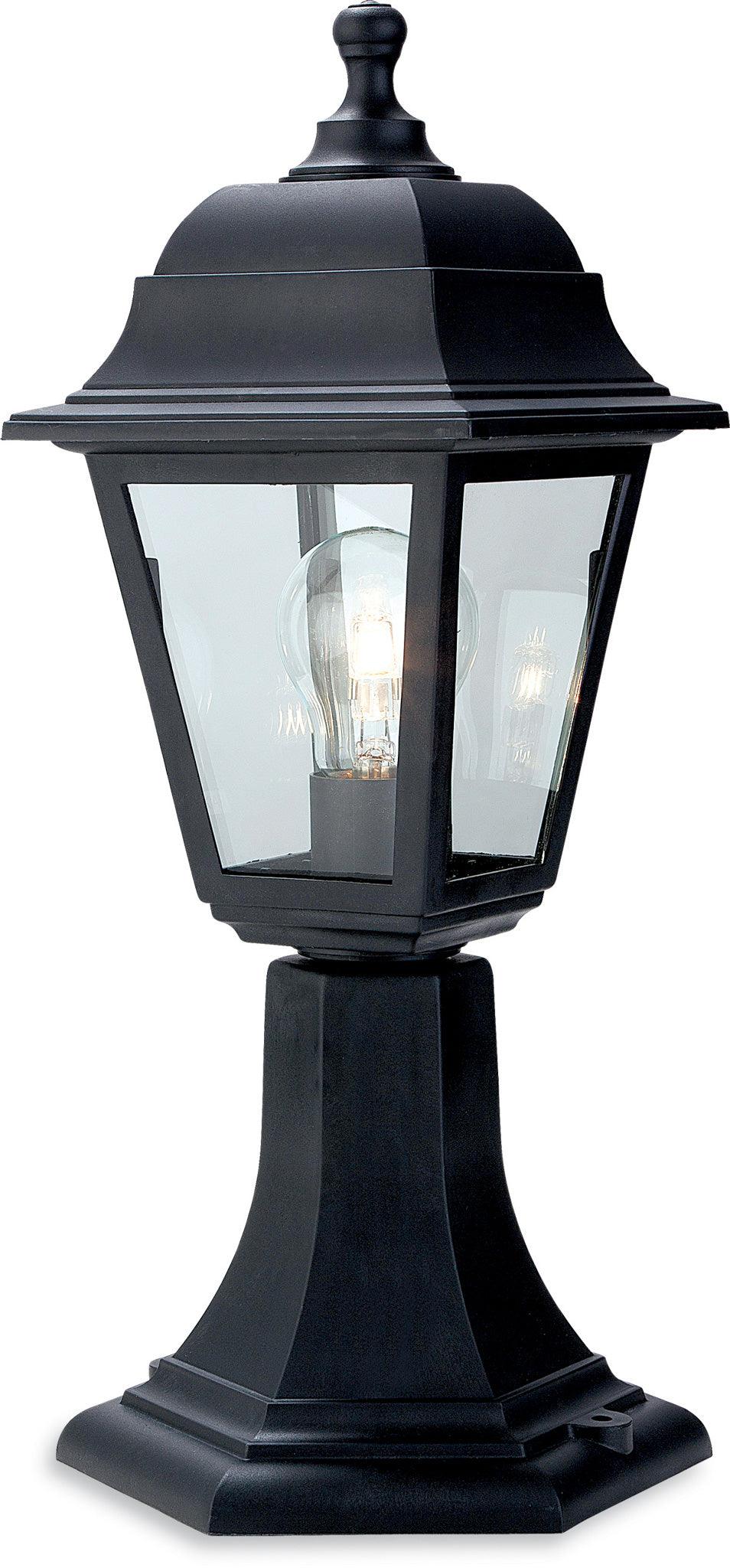 Oslo Lantern - Pillar Black Resin - Prisma Lighting