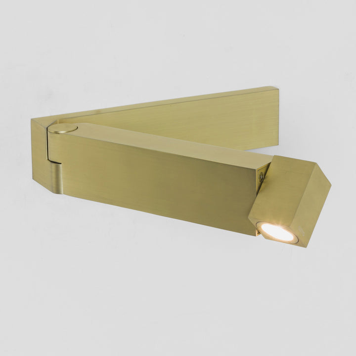 Matt Gold Tosca LED reading light with arm extended