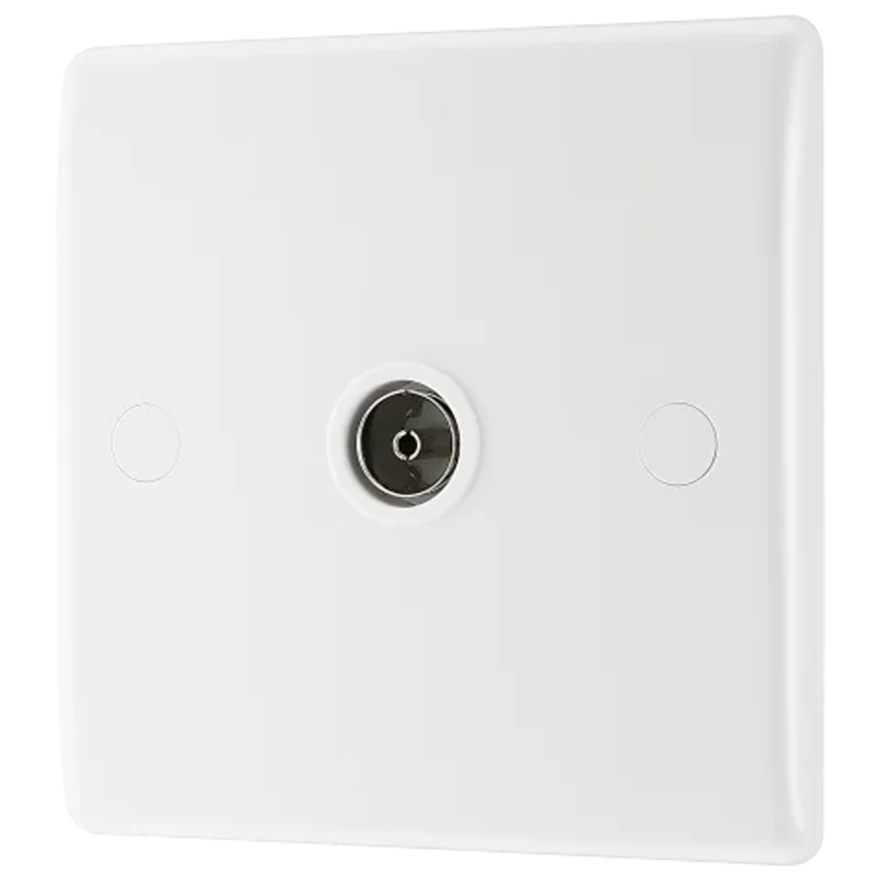 800 Series 1-Gang Coaxial Aerial Socket - Prisma Lighting