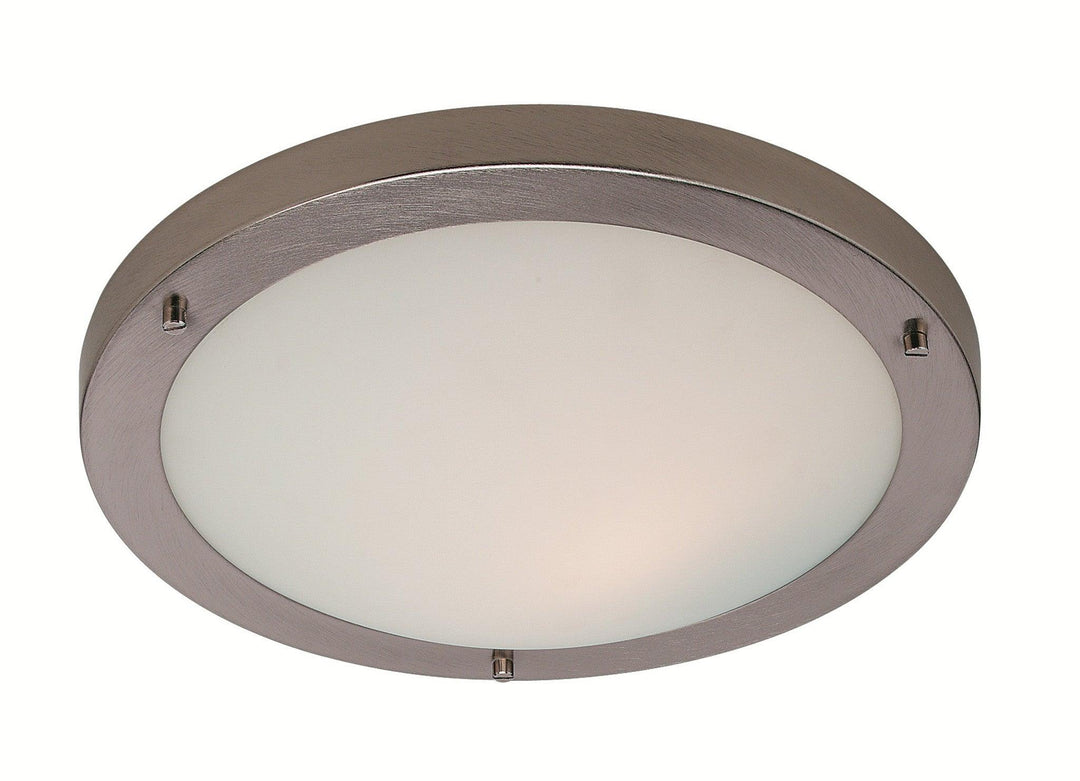 Rondo LED Flush Fitting Brushed Steel with Opal Glass - Prisma Lighting
