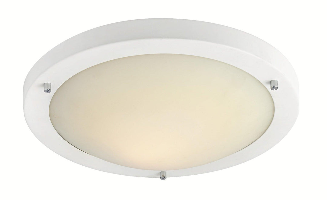 Rondo LED Flush Fitting Matt White with Opal Glass - Prisma Lighting