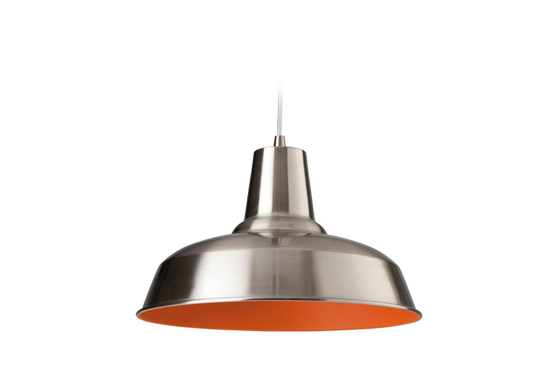 Smart Pendant Brushed Steel with Orange Inside - Prisma Lighting