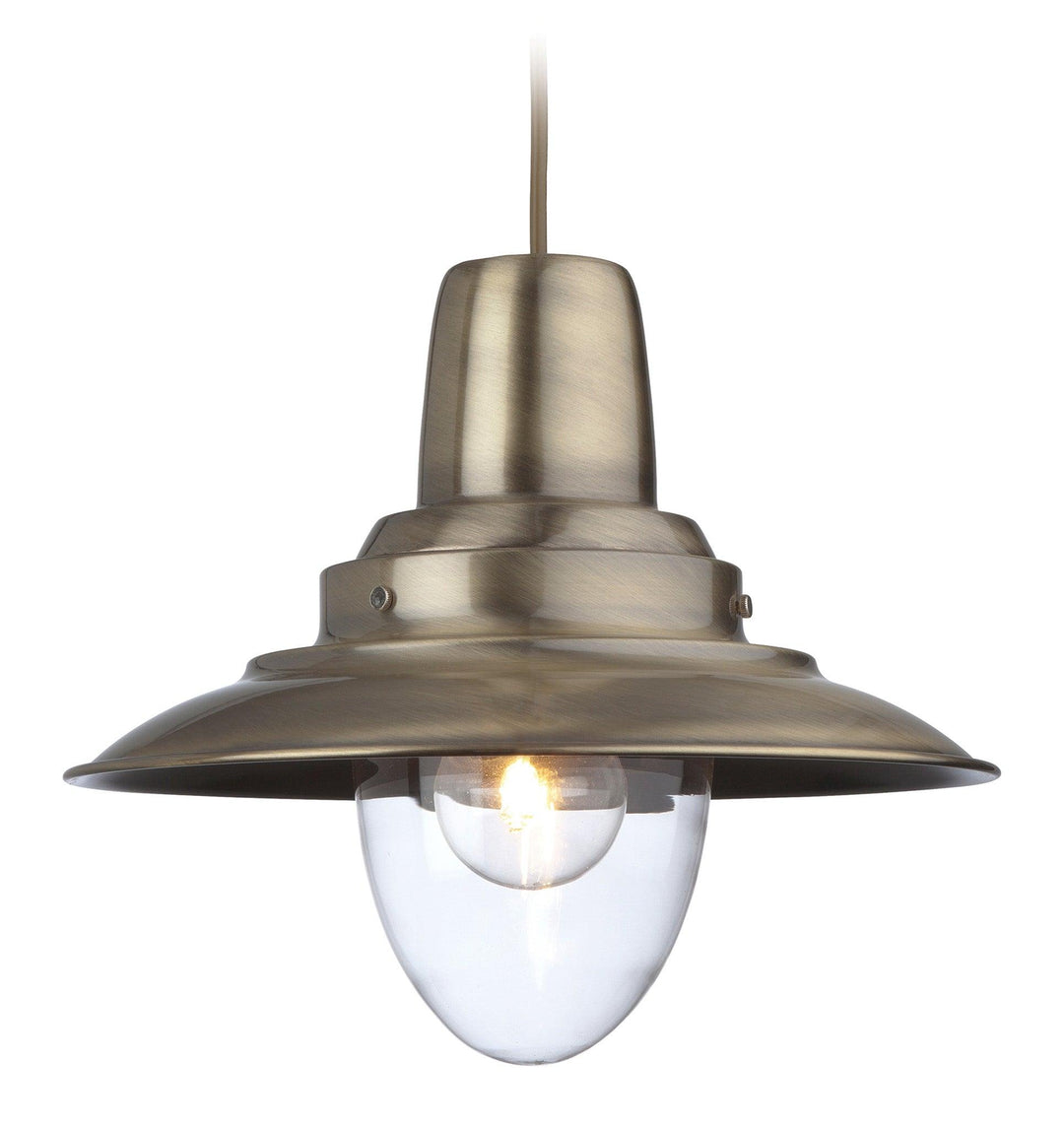 Fisherman Pendant Antique Brass with Clear Glass - Prisma Lighting