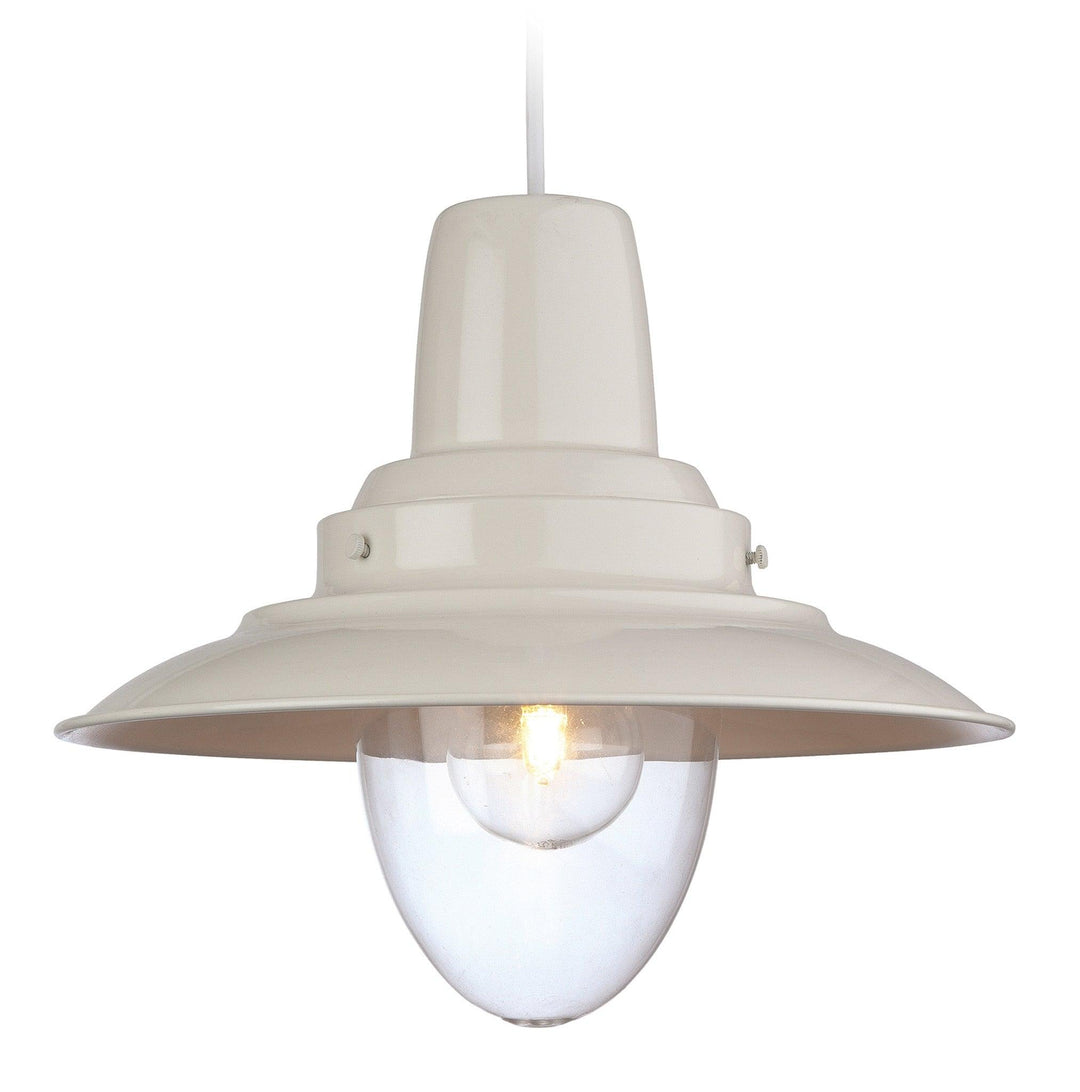 Fisherman Pendant Cream with Clear Glass - Prisma Lighting