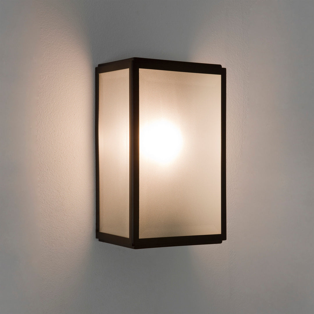 Astro Homefield Sensor Wall Light in Textured Black with frosted glass