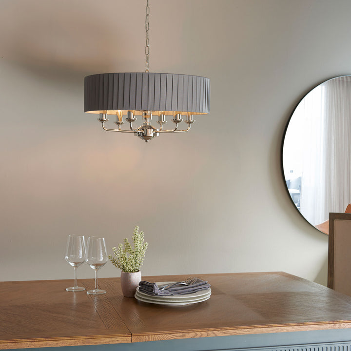 Highclere 6lt pendant Nickel