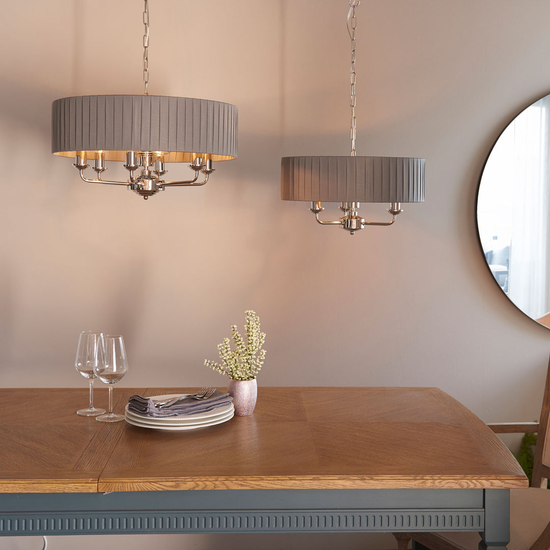Highclere 6lt pendant Nickel