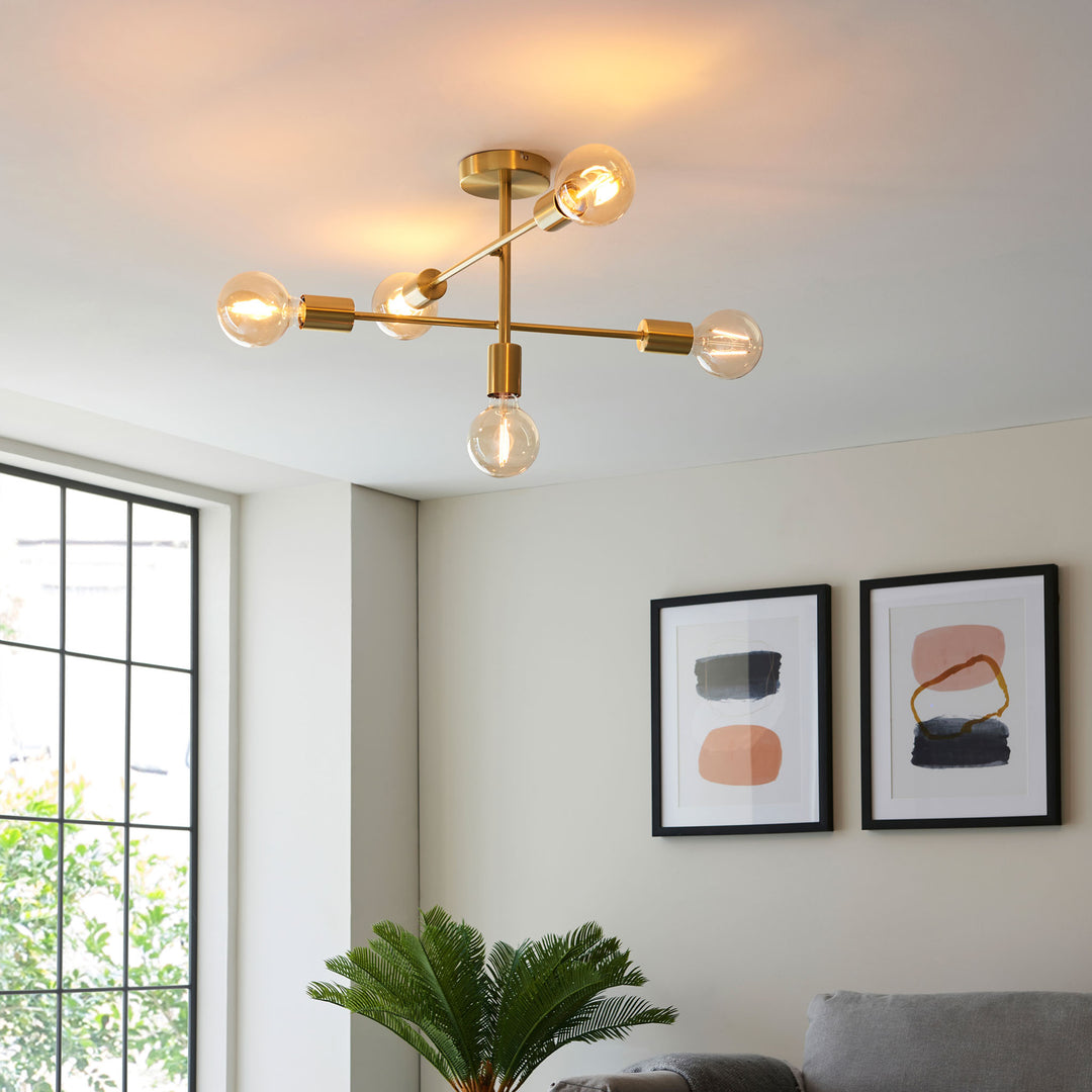 Studio 5lt semi flush Brass