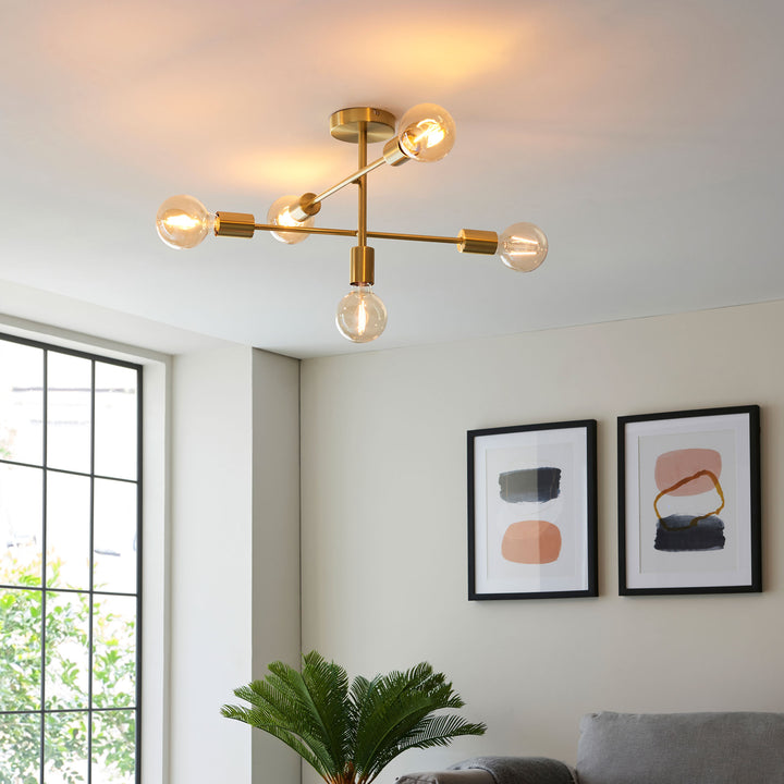 Studio 5lt semi flush Brass
