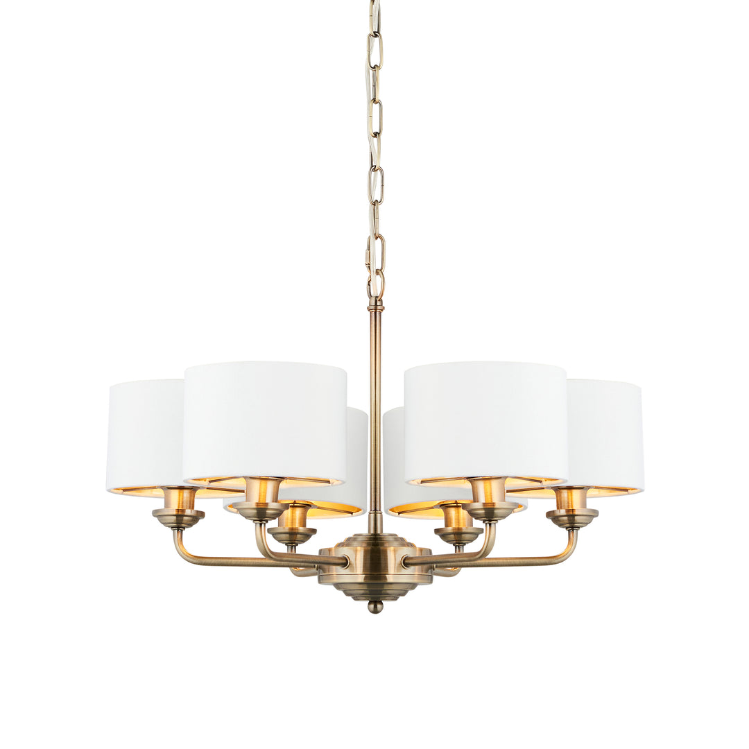 Highclere 6lt pendant Brass
