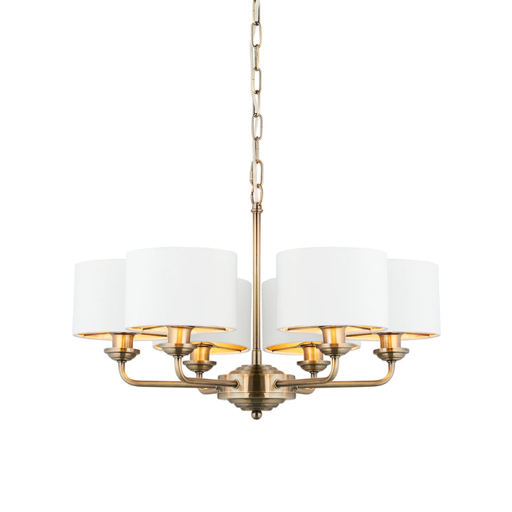 Highclere 6lt pendant Brass