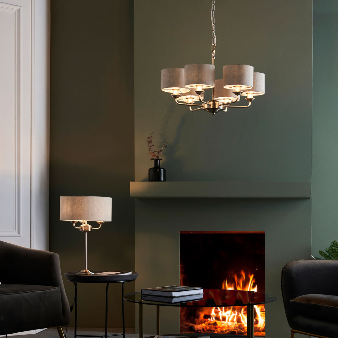 Highclere 6lt pendant Chrome