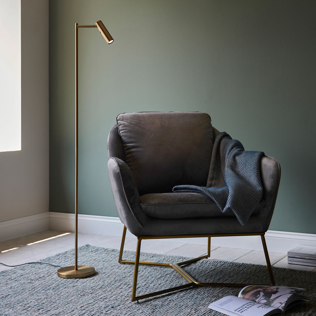 Dedicated Reader Task Floor Brass
