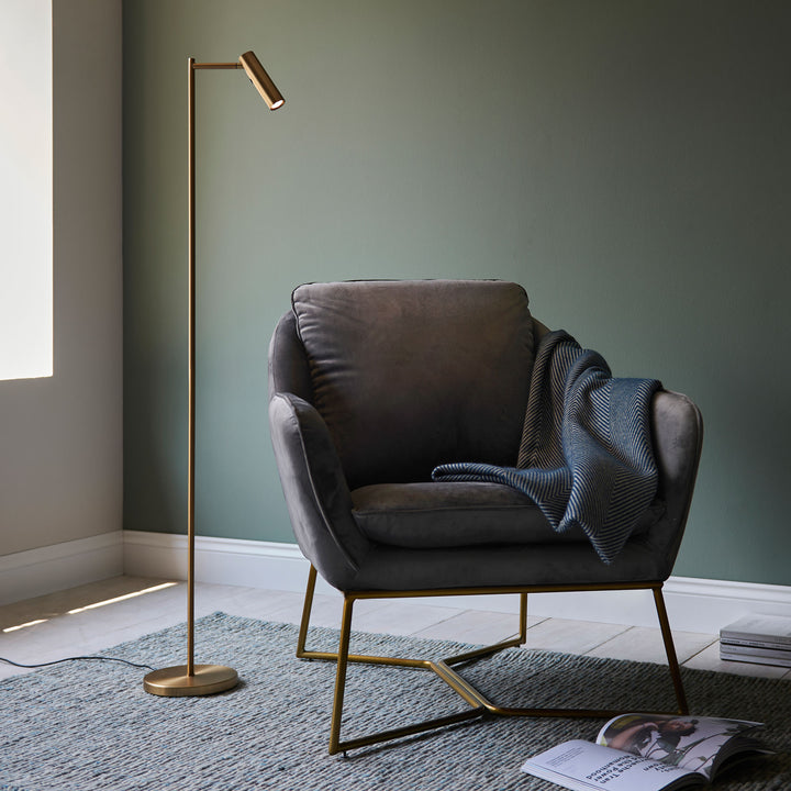 Dedicated Reader Task Floor Brass