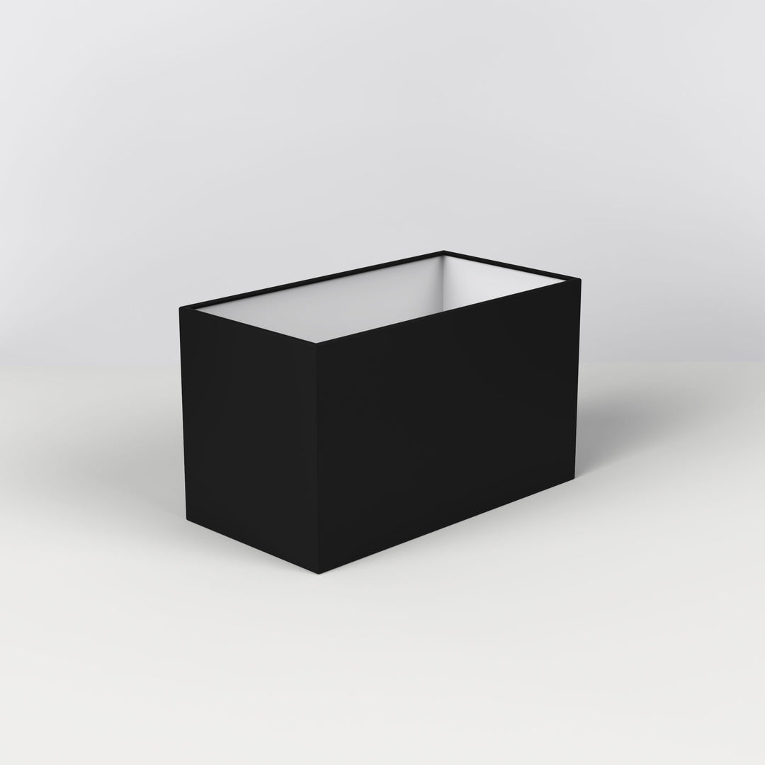 Black Rectangle 250 shade fitted on a Park Lane wall sconce (fabric detail visible)