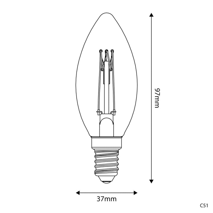 LED Carbon Vintage Cage Bulb C35 3.4W 300LM E14 Gold 2700K Dimmable