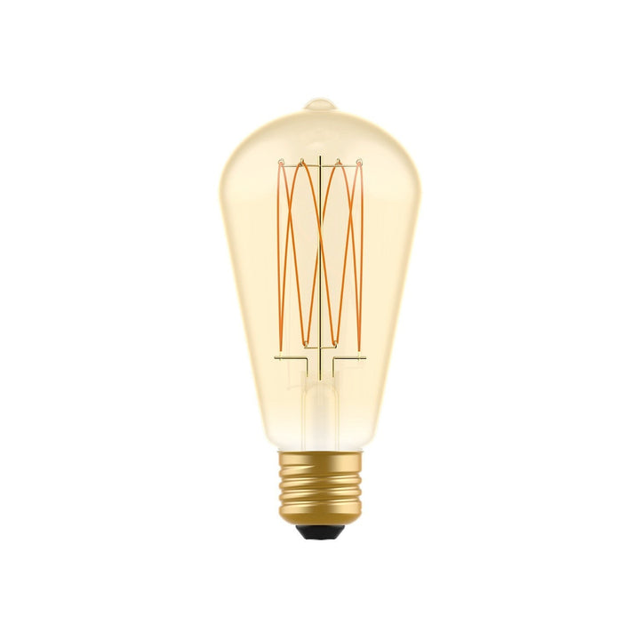 LED Carbon Vintage Cage Bulb ST64 7W 640LM E27 Gold 2700K Dimmable