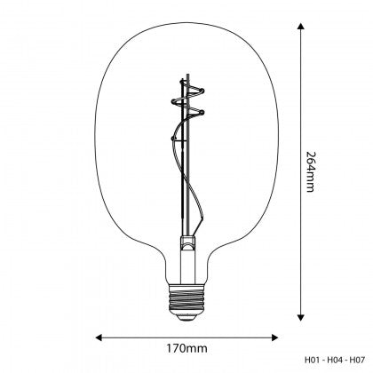 LED Vintage Filament HL Ellipse 170 11W 1210LM E27 Clear 2700K Dimmable