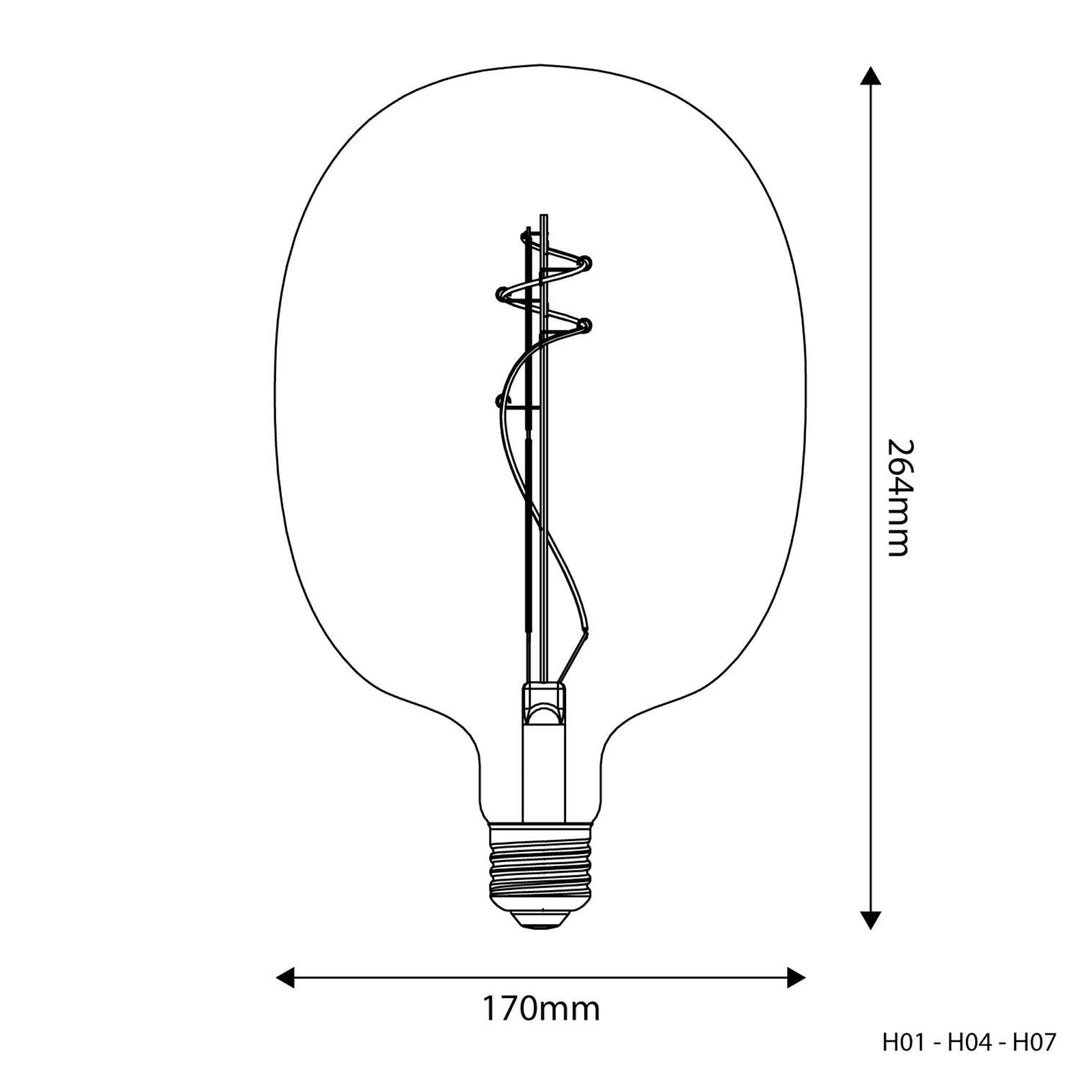 LED Vintage Filament HL Ellipse 170 10W 470LM E27 Smoky 1800K Dimmable