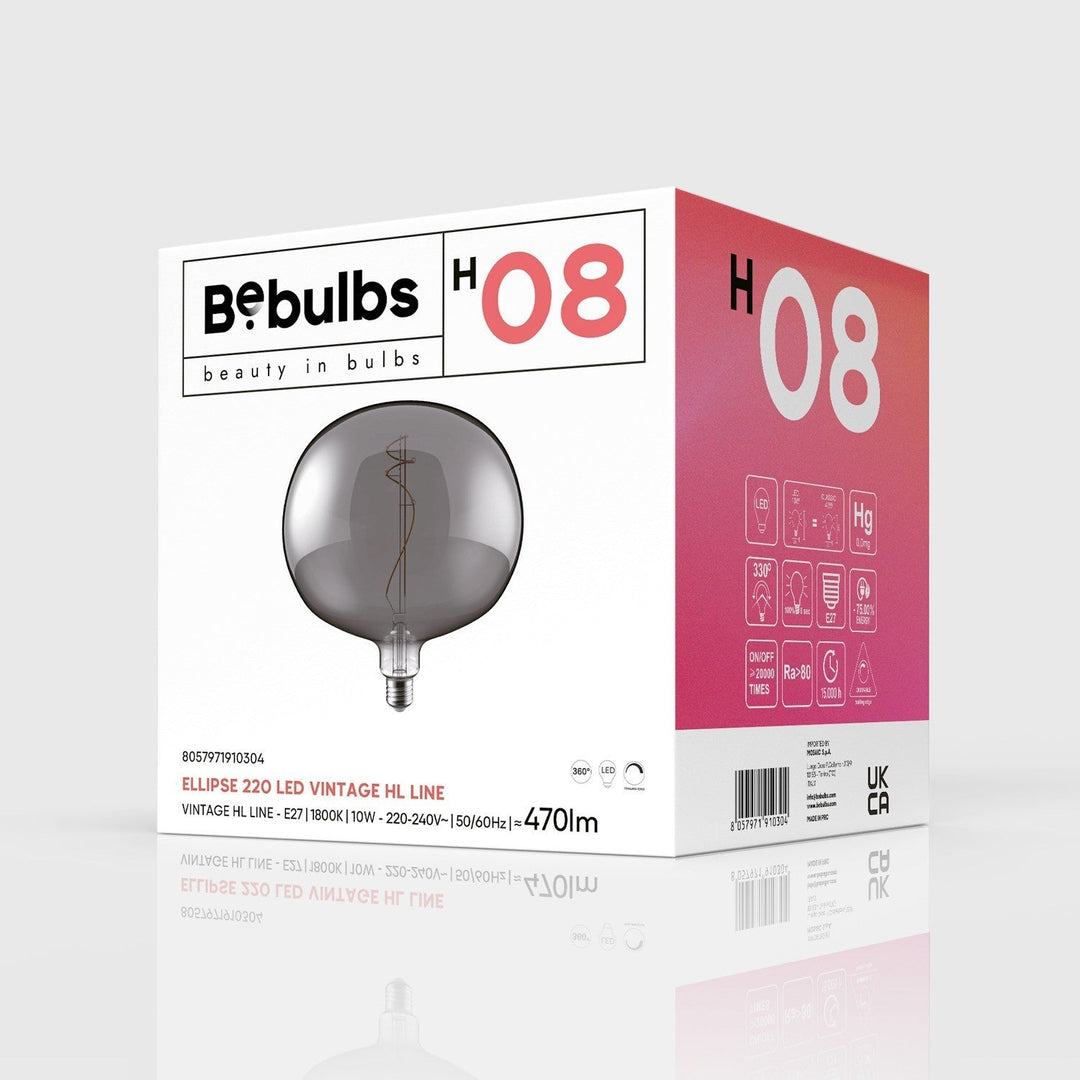 LED Vintage Filament HL Ellipse 220 10W 470LM E27 Smoky 1800K Dimmable
