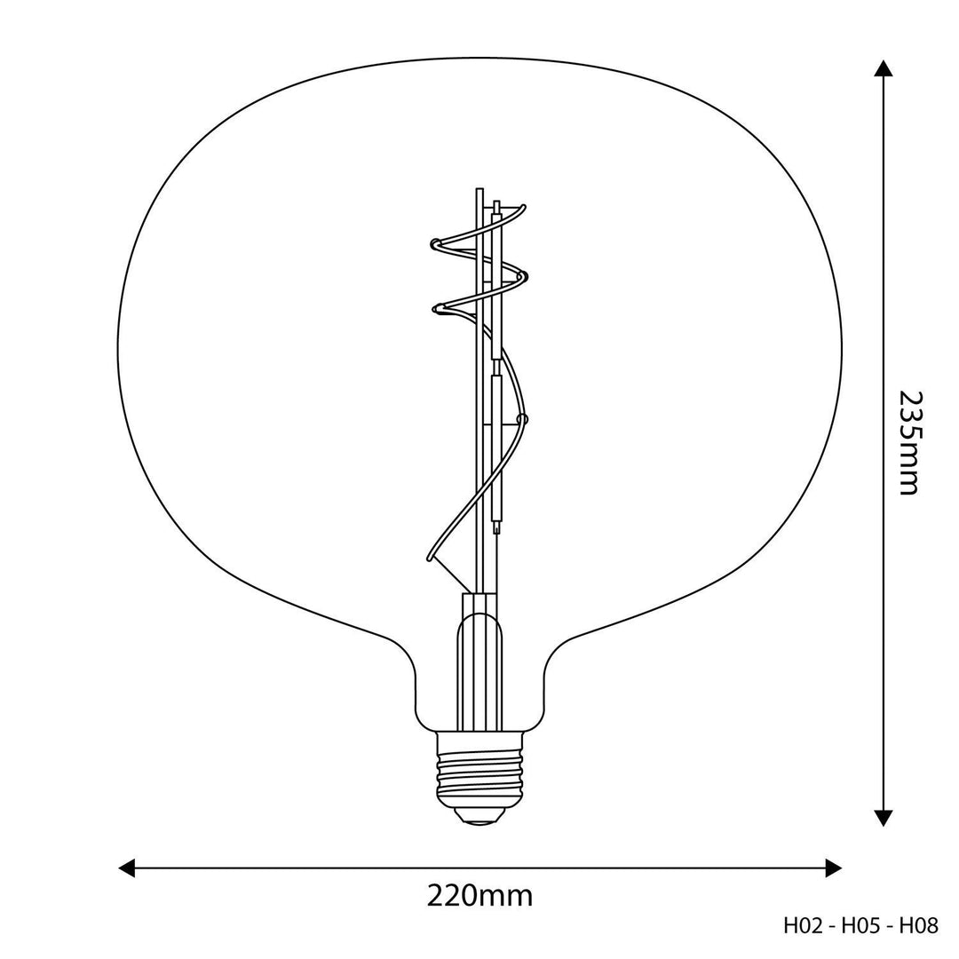LED Vintage Filament HL Ellipse 220 10W 470LM E27 Smoky 1800K Dimmable