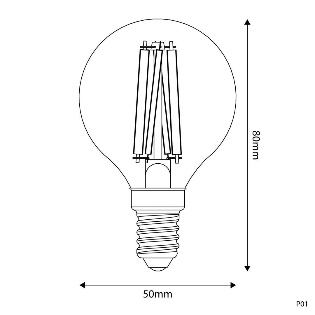 LED Porcelain Mini Globe Bulb G45 5.9W 550LM E14 Satin 2700K RA95 Dimmable