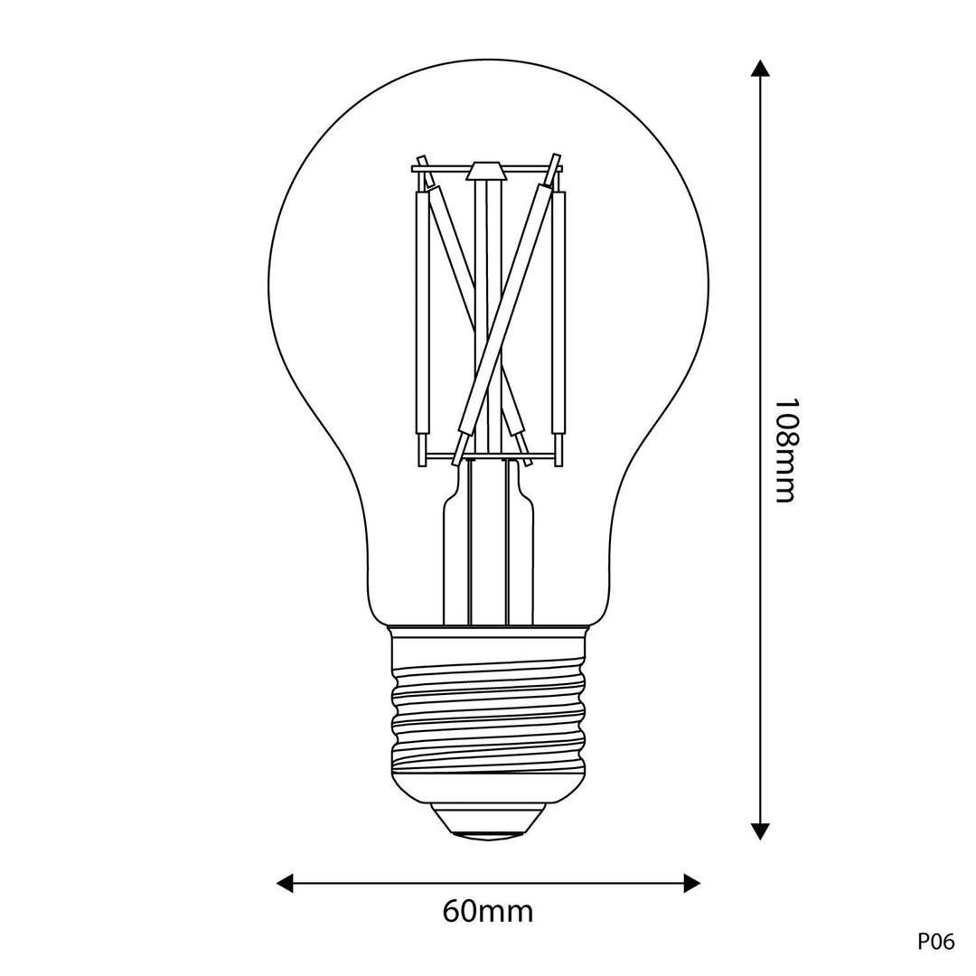 LED Porcelain Standard Bulb A60 7W 640LM E27 Satin 2700K RA95 Dimmable
