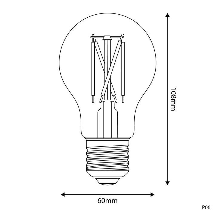 LED Porcelain Standard Bulb A60 7W 640LM E27 Satin 2700K RA95 Dimmable