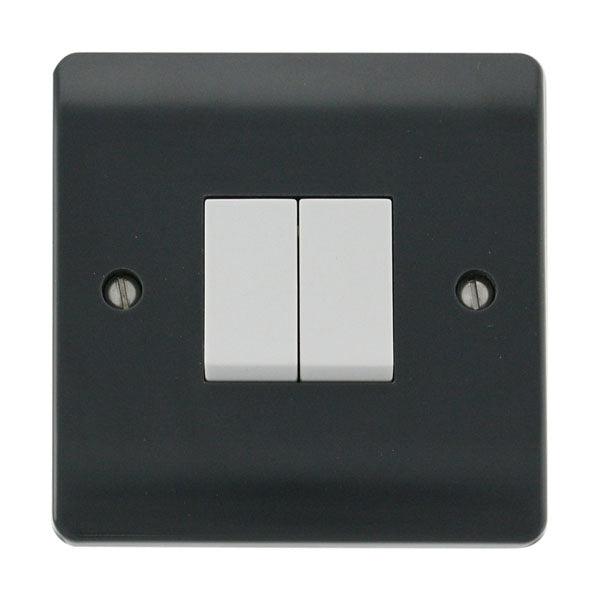 Mode Part M 10AX 2 Gang 2 Way Switch Plate - Prisma Lighting
