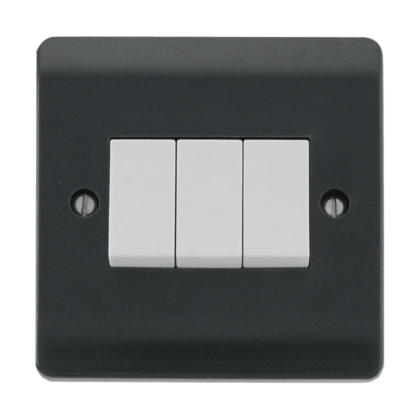 Mode Part M 10AX 3 Gang 2 Way Switch Plate - Prisma Lighting