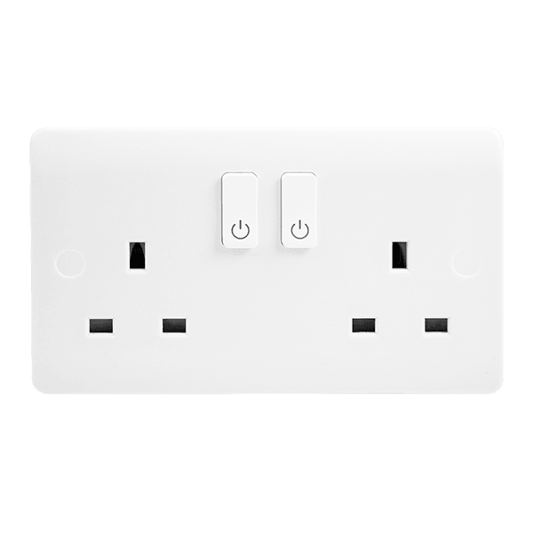 Click Smart+ Zigbee 13A Double Gang Smart Socket with Switch - Prisma Lighting