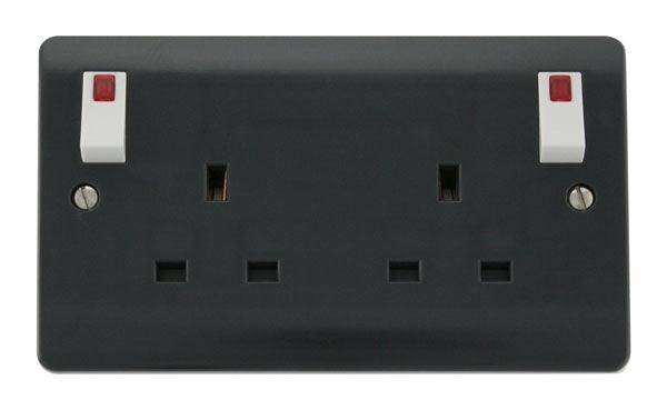 Mode Part M 13A 2 Gang DP Outboard Switched Socket Outlet - Prisma Lighting